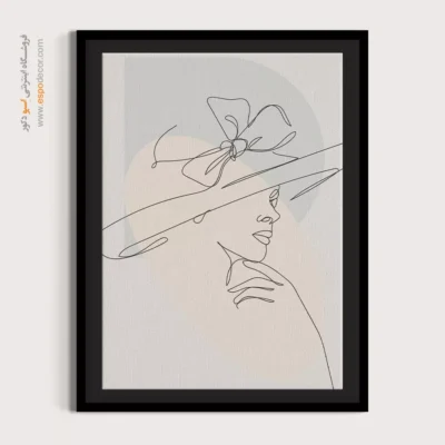 تابلو خطی زن زیبا - وکتور ویژن – تابلو طراحی خطی - اسپو دکور