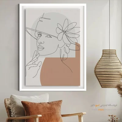 تابلو خطی گل - خط فاصله – تابلو طراحی خطی - اسپو دکور