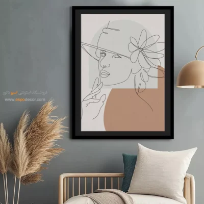 تابلو خطی گل - خط فاصله – تابلو طراحی خطی - اسپو دکور