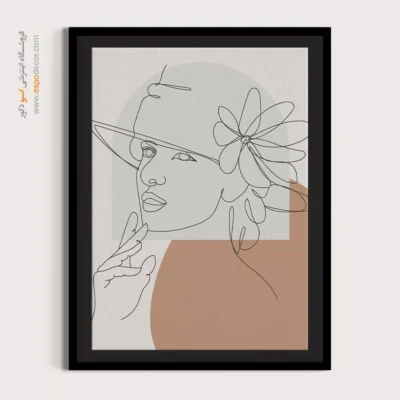 تابلو خطی گل - خط فاصله – تابلو طراحی خطی - اسپو دکور