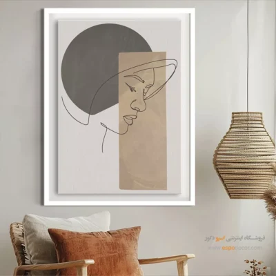 خرید تابلو خطی اندام زن - مغز زیبا – تابلو طراحی خطی - اسپو دکور