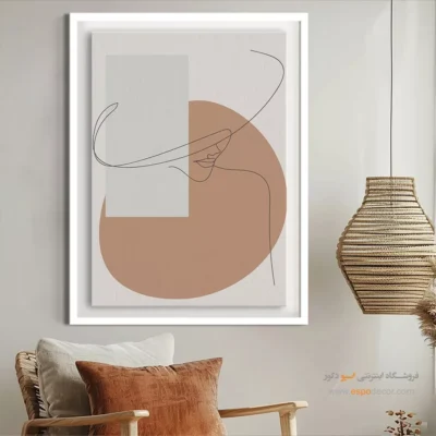 تابلو خطی زن زیبا - لالایی – تابلو طراحی خطی - اسپو دکور