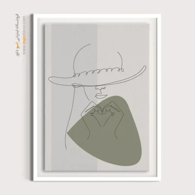 تابلو بوم طرح چهره خطی - لبخندهای تابناک – تابلو طراحی خطی - اسپو دکور