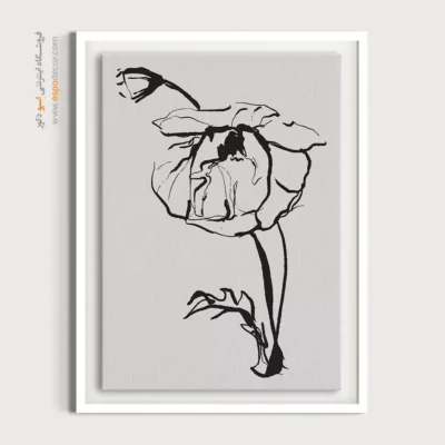 تابلو بوم طرح گل خطی - چشمک زن – تابلو طراحی خطی - اسپو دکور