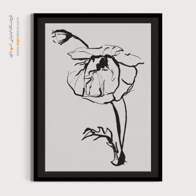 تابلو بوم طرح گل خطی - چشمک زن – تابلو طراحی خطی - اسپو دکور