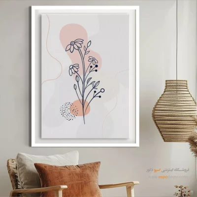 خرید تابلو چاپی روی بوم - مهتابی – تابلو طراحی خطی - اسپو دکور