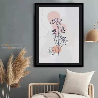 خرید تابلو چاپی روی بوم - مهتابی – تابلو طراحی خطی - اسپو دکور