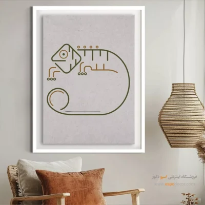 تابلو با فریم چوبی - خطی – تابلو طراحی خطی - اسپو دکور