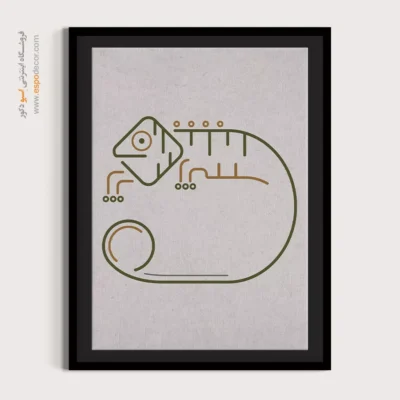 تابلو با فریم چوبی - خطی – تابلو طراحی خطی - اسپو دکور