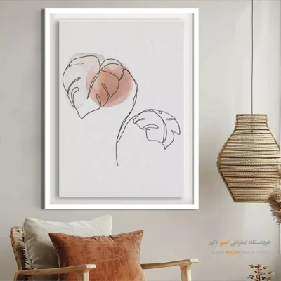 تابلو مخصوص کافی شاپ - رنگ هماهنگ – تابلو طراحی خطی - اسپو دکور