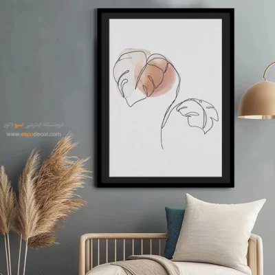 تابلو مخصوص کافی شاپ - رنگ هماهنگ – تابلو طراحی خطی - اسپو دکور