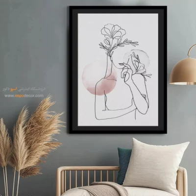 خرید تابلو برای پذیرایی - سطح براق – تابلو طراحی خطی - اسپو دکور