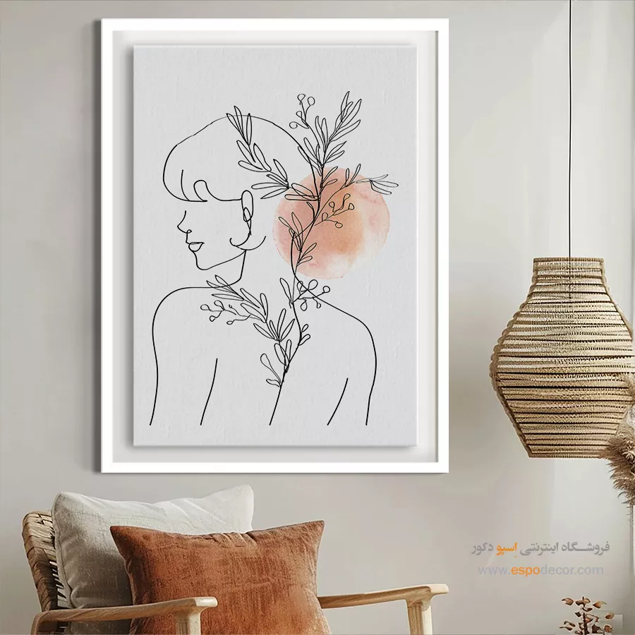 تابلو طراحی خطی دختر - سمفونی متقارن – تابلو طراحی خطی - اسپو دکور