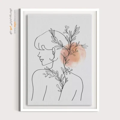 تابلو طراحی خطی دختر - سمفونی متقارن – تابلو طراحی خطی - اسپو دکور