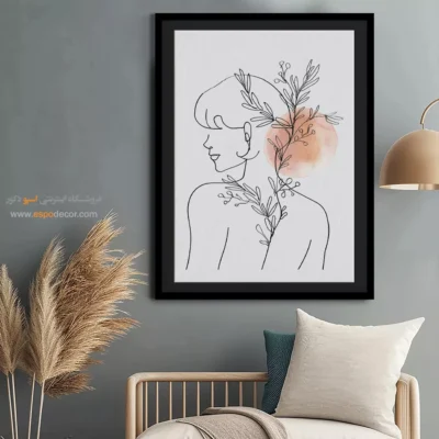 تابلو طراحی خطی دختر - سمفونی متقارن – تابلو طراحی خطی - اسپو دکور