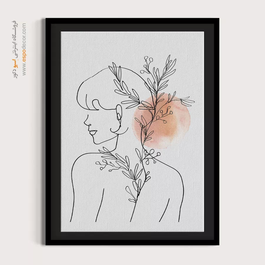 تابلو طراحی خطی دختر - سمفونی متقارن – تابلو طراحی خطی - اسپو دکور