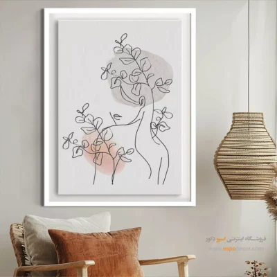 تابلو طراحی خطی طلایی - سیلوئت براق – تابلو طراحی خطی - اسپو دکور