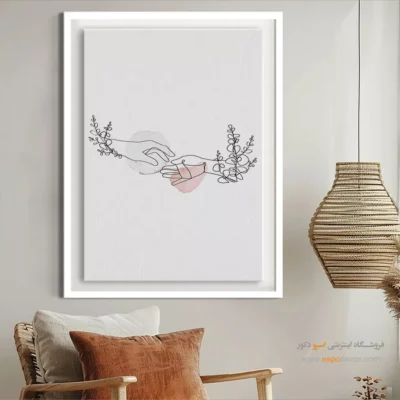تابلو طراحی خطی گل - سیلوئت های ساختار یافته – تابلو طراحی خطی - اسپو دکور
