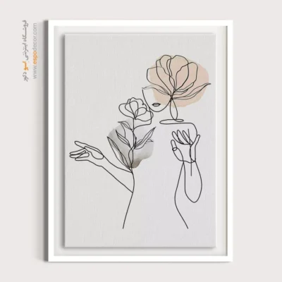 تابلو خطی گل - سیلوئت های ساده – تابلو طراحی خطی - اسپو دکور