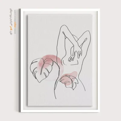 تابلو خطی برگ - شاهکار مینیمالیستی – تابلو طراحی خطی - اسپو دکور