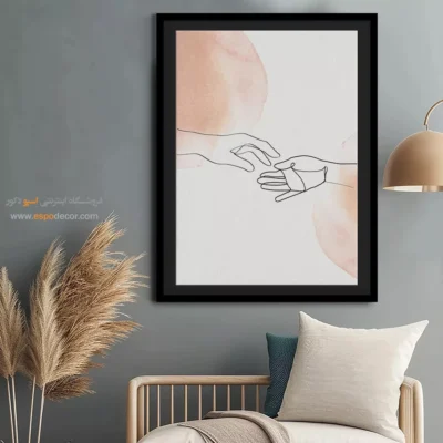 خرید تابلو برای پذیرایی دیوار - شبکه هندسی – تابلو طراحی خطی - اسپو دکور