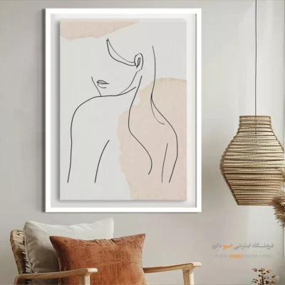 خرید تابلو برای اتاق خواب - شفافیت خطی – تابلو طراحی خطی - اسپو دکور