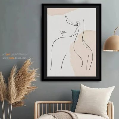 خرید تابلو برای اتاق خواب - شفافیت خطی – تابلو طراحی خطی - اسپو دکور