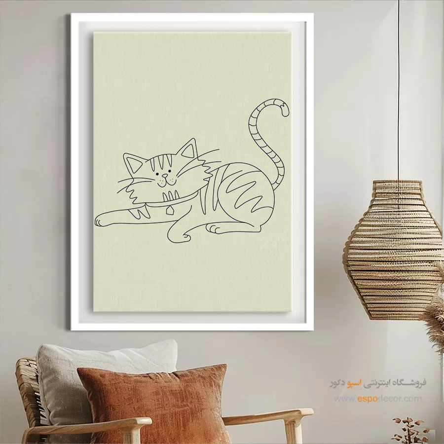 تابلو بوم مدرن و فانتزی - گراف درخشش – تابلو طراحی خطی - اسپو دکور