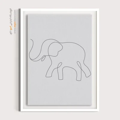 تابلو بوم طرح گل خطی - طرح بالقوه – تابلو طراحی خطی - اسپو دکور