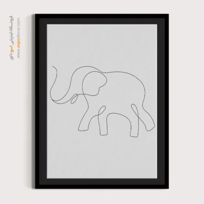 تابلو بوم طرح گل خطی - طرح بالقوه – تابلو طراحی خطی - اسپو دکور