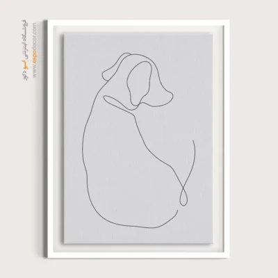 تابلو بوم خطی زن با کلاه - میراث خط – تابلو طراحی خطی - اسپو دکور