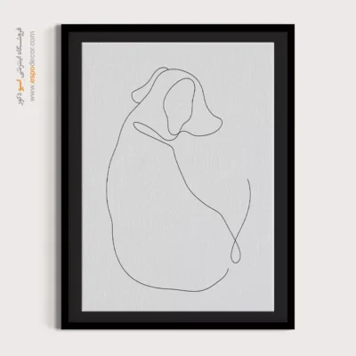 تابلو بوم خطی زن با کلاه - میراث خط – تابلو طراحی خطی - اسپو دکور