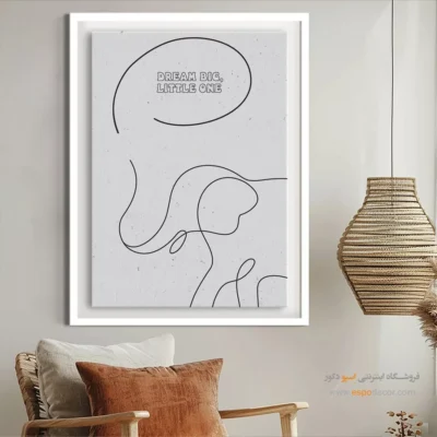 خرید تابلو فشن دخترانه - نگاه – تابلو طراحی خطی - اسپو دکور