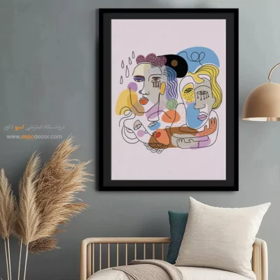 تابلو بوم مناسب اتاق دختران - وکتور ویژن – تابلو طراحی خطی - اسپو دکور