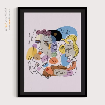 تابلو بوم مناسب اتاق دختران - وکتور ویژن – تابلو طراحی خطی - اسپو دکور