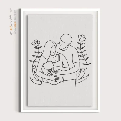 تابلو بوم دخترانه - گراف گریس – تابلو طراحی خطی - اسپو دکور