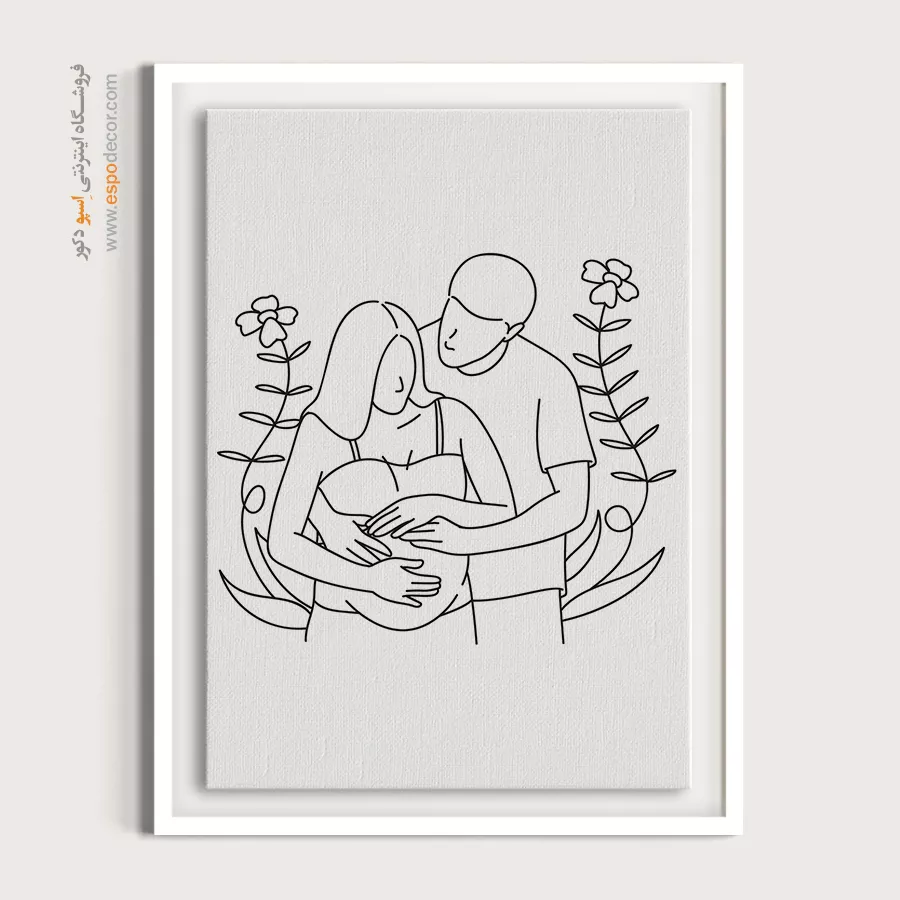 تابلو بوم دخترانه - گراف گریس – تابلو طراحی خطی - اسپو دکور