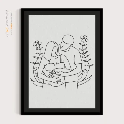 تابلو بوم دخترانه - گراف گریس – تابلو طراحی خطی - اسپو دکور