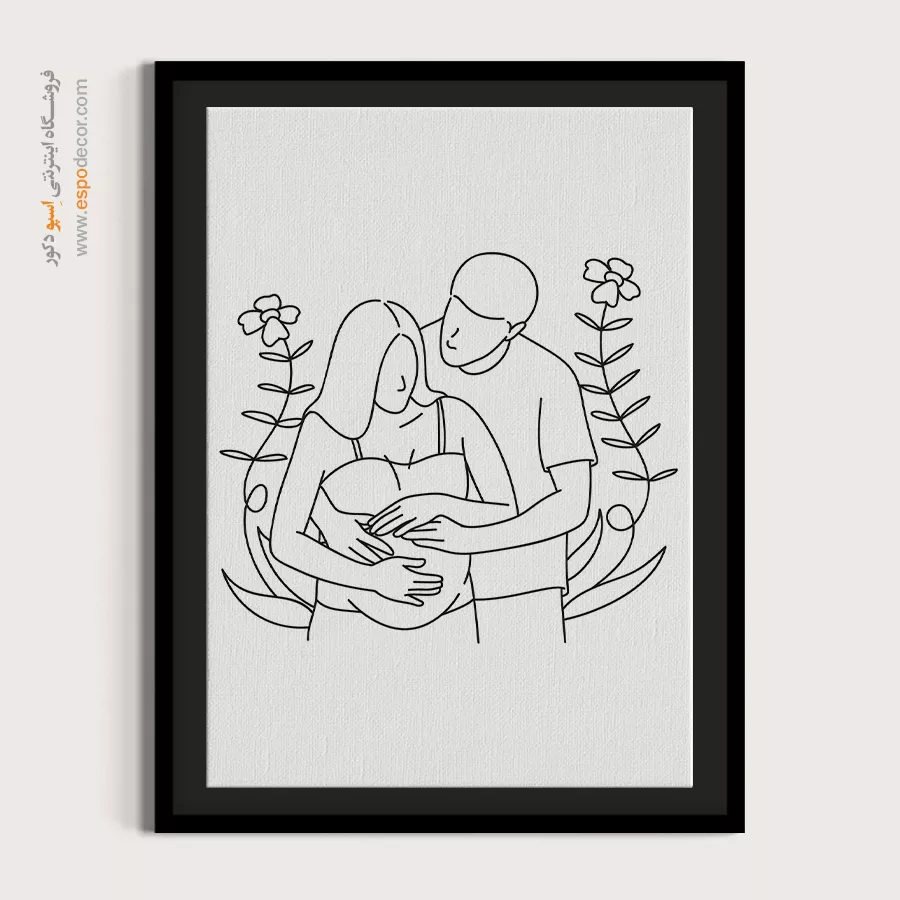 تابلو بوم دخترانه - گراف گریس – تابلو طراحی خطی - اسپو دکور