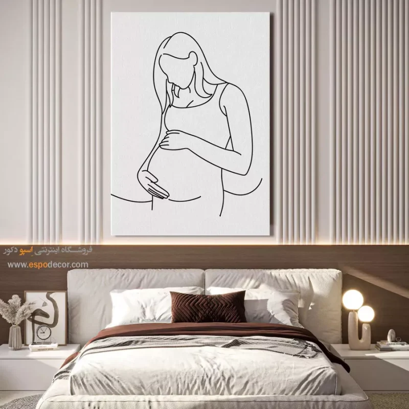 تابلو بوم طرح پرتره خطی زن
