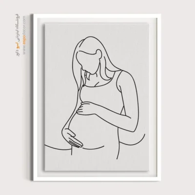 تابلو بوم طرح پرتره خطی زن - محور زیبایی شناسی – تابلو طراحی خطی - اسپو دکور