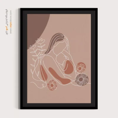 تابلو بوم طرح چهره خطی - طرحواره براق – تابلو طراحی خطی - اسپو دکور