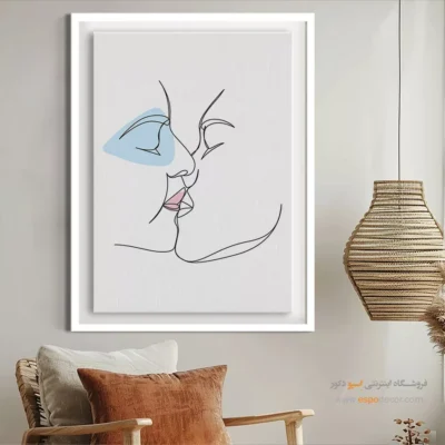تابلو بوم طرح چهره خطی - طیف – تابلو طراحی خطی - اسپو دکور