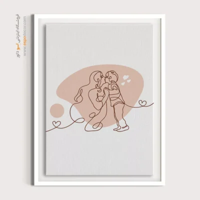 تابلو بوم طرح چهره خطی - طیف براق – تابلو طراحی خطی - اسپو دکور