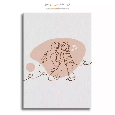 تابلو بوم طرح چهره خطی