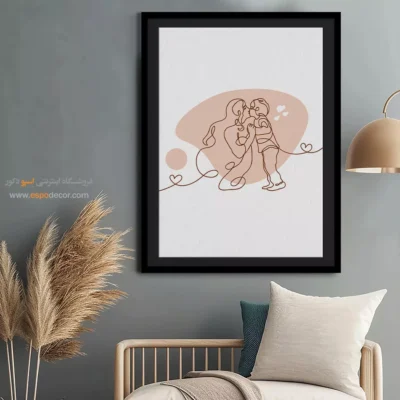 تابلو بوم طرح چهره خطی - طیف براق – تابلو طراحی خطی - اسپو دکور