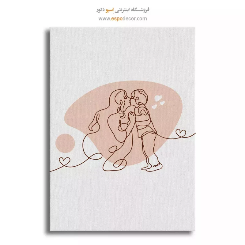 تابلو بوم طرح چهره خطی