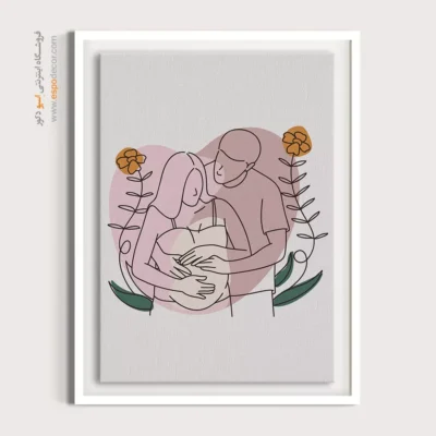 تابلو بوم طرح چهره خطی - طیف تقارن – تابلو طراحی خطی - اسپو دکور