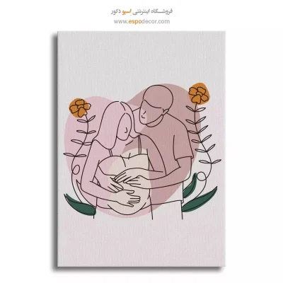 تابلو بوم طرح چهره خطی