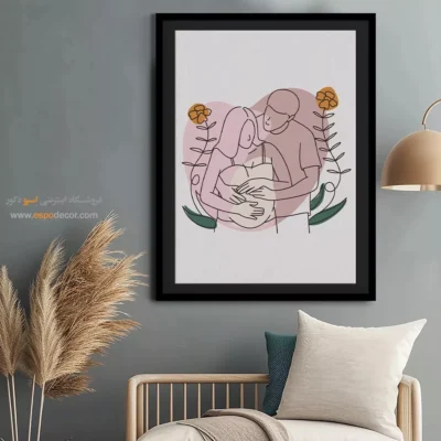 تابلو بوم طرح چهره خطی - طیف تقارن – تابلو طراحی خطی - اسپو دکور